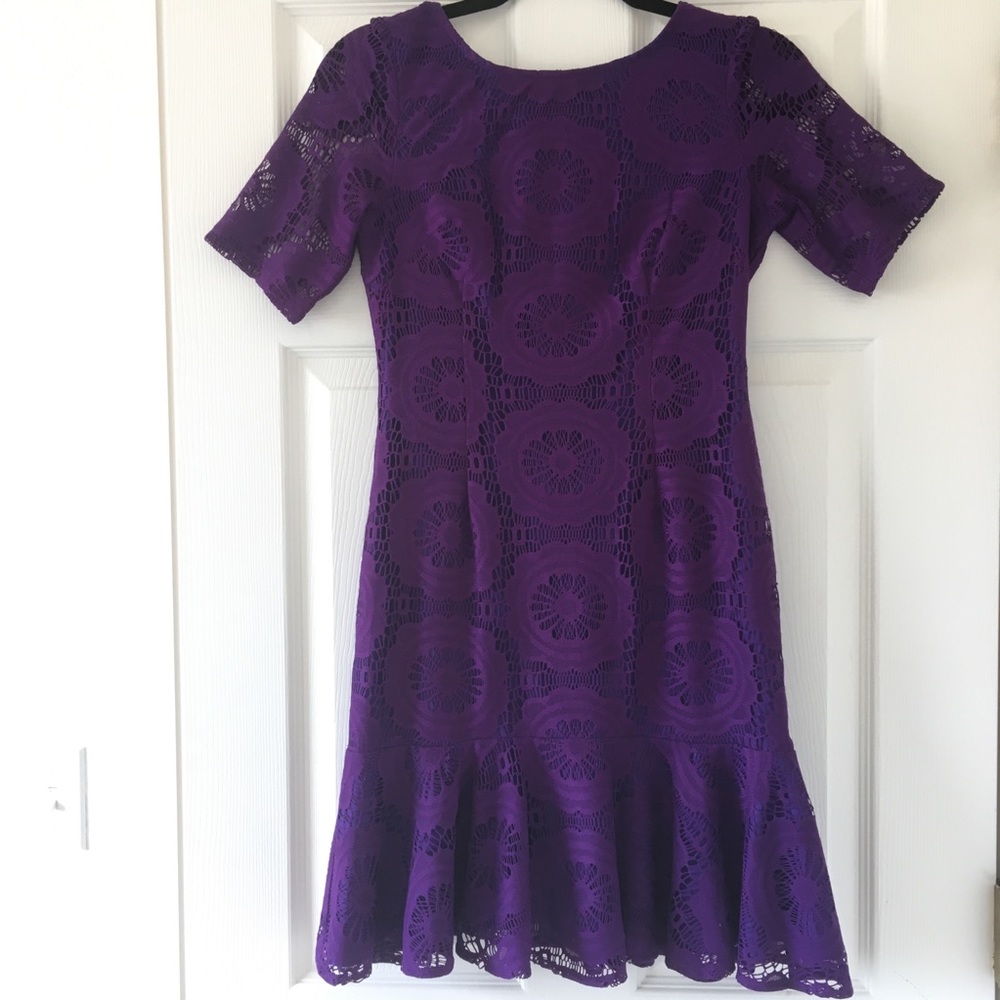 Violet Crochet Flounce Dress - Picture 6 of 8